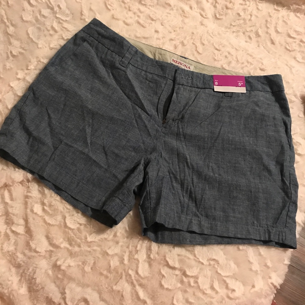 Linen Denim Colored Shorts